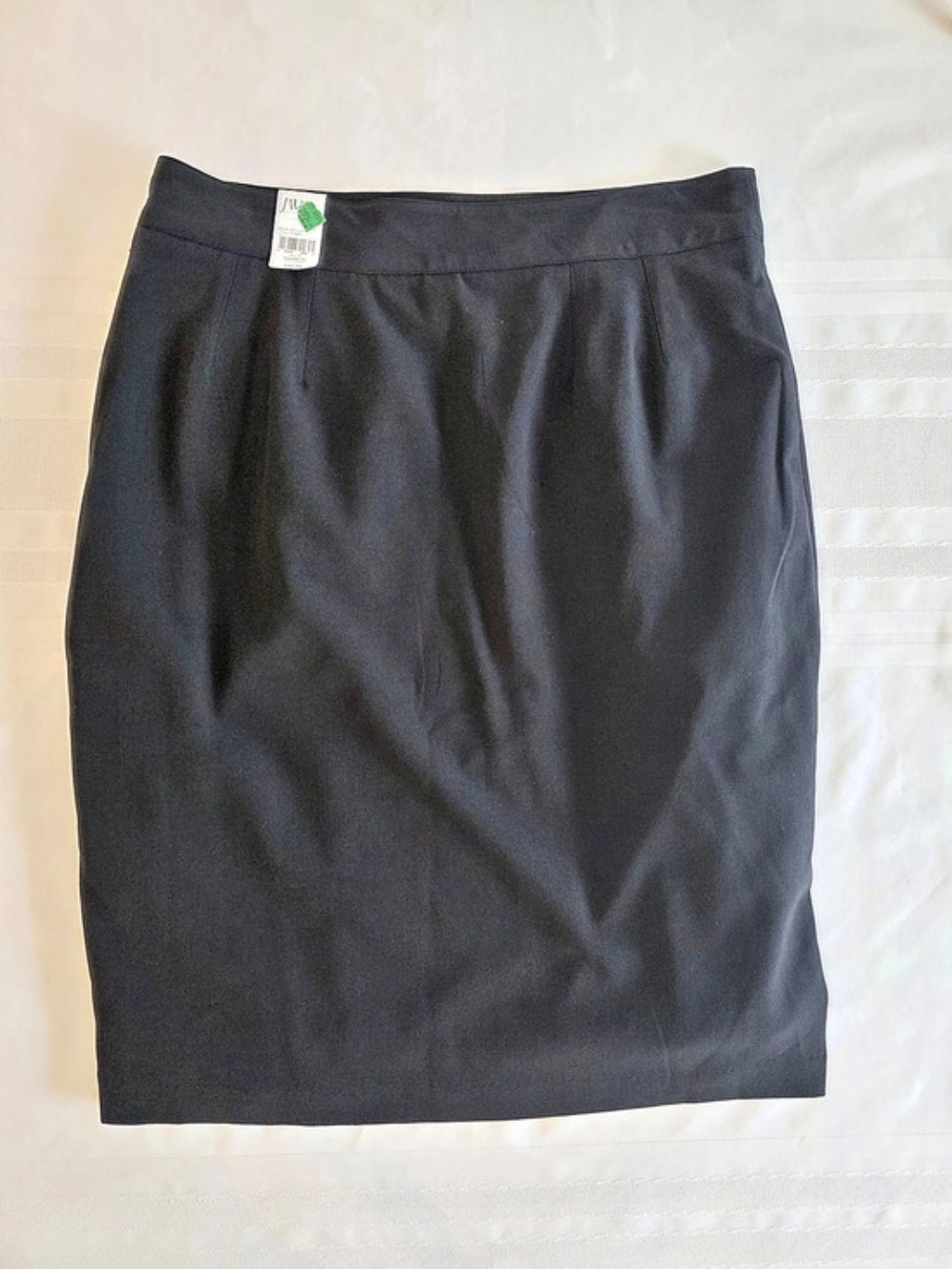 NWT JW Petite Black Pencil Skirt 14P Lined Flat Front